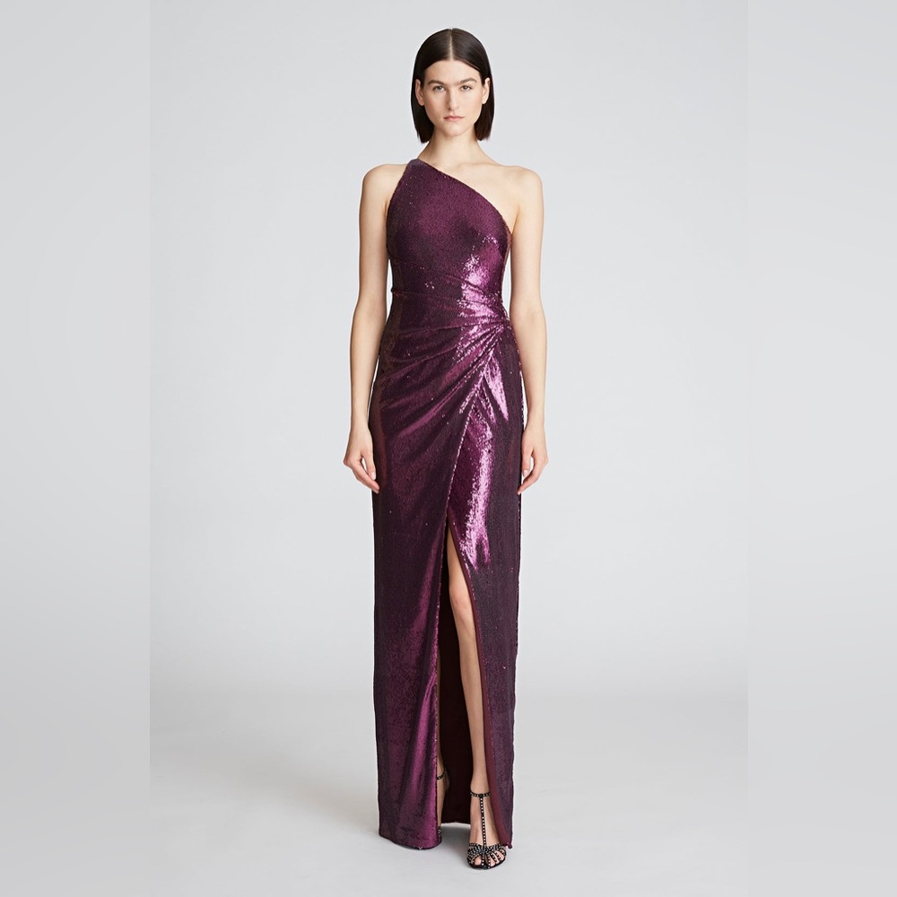 Halston NWT Adriana Gown sequins- Açaí